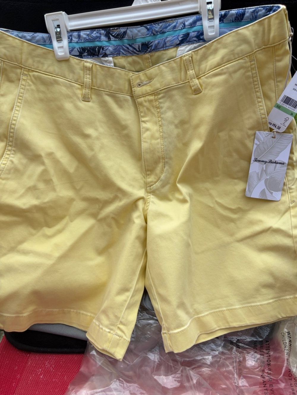 Tommy Bahama Pale Yellow Flat-Front Men's Shorts